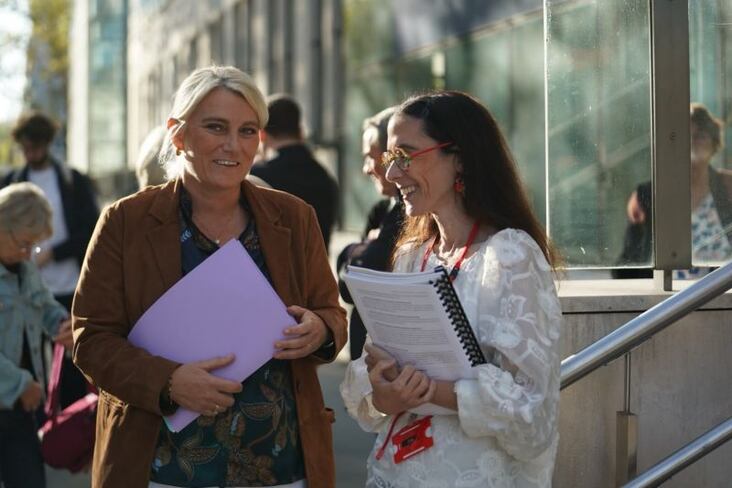 Stéphanie Rist et Céline Greco, venue lui remettre son rapport le 22 septembre