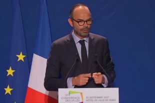 Edouard Philippe, le Premier ministre, le 20 septembre devant la Conférence des villes.
