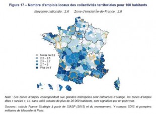 Localisation emplois locaux collectivités France Stratégie Juin 2019