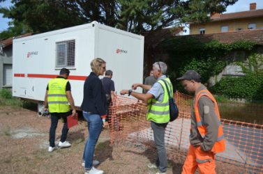 Réunion de chantier à Roanne.