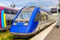 Regional express train at Tours station - France