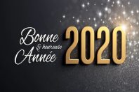 2020 Carte de voeux noire et or