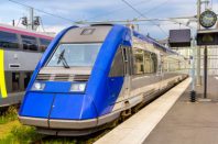 Regional express train at Tours station - France
