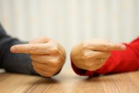 adult couple has difficulties in relationship an both shows the