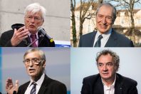 De g à d, en haut : Loïc Cauret, Jacques Pélissard. En bas : Michel Vergnier, Pierre Jarlier.