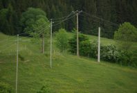 Déploiement aérien fibre optique - réseau distribution publique d'électricité HTA et BT - Réseau LIAIN (SIEA de l'Ain)