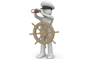 Le capitaine à la barre