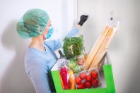 Home delivery food during virus outbreak, coronavirus panic and
