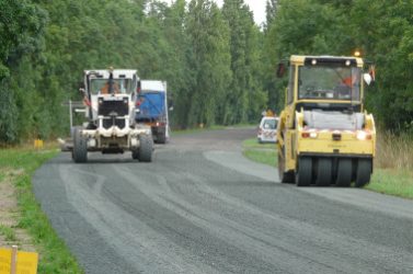 Expérimentation RD 746 Luçon – Triaize réutilisation des matériaux en place avec introduction d’un liant végétal © Frédéric Ville