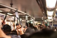 Crowd inside the train in rush hour