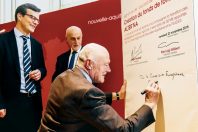 Le président de la région Aquitaine, Alain Rousset, a signé en novembre 2018 l’accord de financement du fonds avec les représentants de l’Europe.