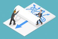 Simple solution flat isometric vector concept.
