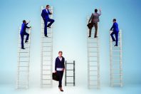 Concept of inequal career opportunities between man woman