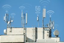 5G antennas and GSM transmitters. Concept for high speed 5G internet.