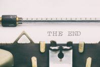 The End words in capital letters on white sheet