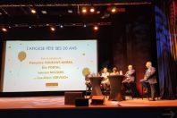 La présidente de l'Afigese, Françoise Fleurant-Angba accompagnée par les anciens présidents Luc Alain Vervisch, Eric Portal et Laurent Mazière lors des 25e assises de l'association.