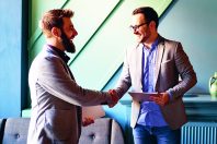 Business handshake and business people concept. Partnership, deal, agreement.