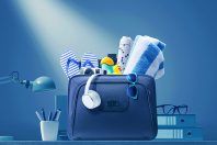 Briefcase full of beach accessories
