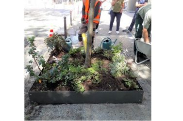 Inauguration permis végétalisation rue Marcel-Duchamp à Paris