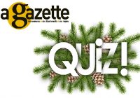 quiz in christmas background - pine branchs