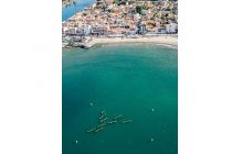 Dans sa version finale, l’ouvrage de 200 m de long occupera toute la largeur entre les deux épis parallèles à la plage du Grau-d’Agde (Hérault).