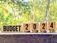 Finance and Economy Concept. Budget 2024 text on wooden blocks w