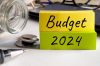 Finance and Economy Concept. Budget 2024 text on note paper back