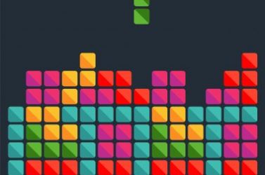 building bricks game. logical retro game. flat illustration.
