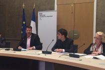 Patrice Vergriete, ministre en charge du logement, avec Mathieu Hanotin et Michèle Lutz