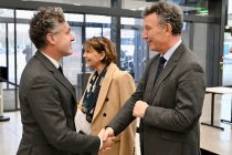 Christophe Béchu, ministre de la Transition écologique et de la Cohésion des territoires, et Franck Leroy, président de la région Grand est, le 14 novembre à Metz, pour le lancement de la première COP territoriale.