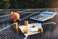 Money saved by using energy with solar panel on the roof