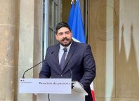 Guillaume Kasbarian, lors de la passation de pouvoirs le lundi 23 septembre 2024.