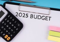 2025 budget text on clipboard business and financial concept