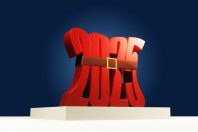 2025 the belt will be tightened! Blue background, red Year number 2025, 3d rendering