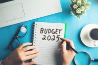 budget 2025 new year symbol. Concept words Budget
