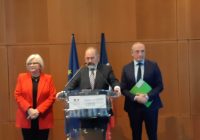 Catherine Vautrin, Philippe Laurent et Laurent Marcangeli, le 8 janvier lors des voeux du CSFPT.