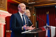 Le ministre Laurent Marcangeli lors des voeux à la DGCL, le 28 janvier 2025.