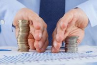 Businessman sharing profit