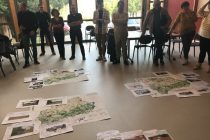 Les participants à l'atelier de l'outil Étape paysage
montrent comment pourraient être implantés les ENR
et la sobriété énergétique sur un territoire.