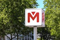 Lille, France - May 19, 2020 : Signage for the Lille metro in no