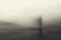 Un homme dans le brouillard