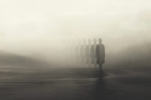 Un homme dans le brouillard