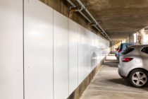 Panneaux de géothermie ENGIE Solutions en exploitation dans un garage , 53 avenue Philippe Auguste , Paris 11 éme.