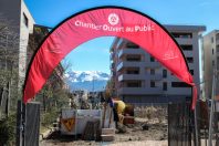 Chantier ouvert au Public : plantation d'arbres, bosquet boisé.
