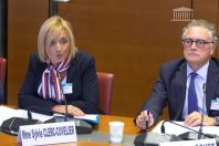 Philippe Gouet, président du
groupe de travail sur la santé de Départements de France et Sylvie Clerc, vice-présidente
en charge du handicap pour le département du Nord.