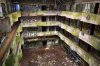 Abandoned hotel on the Azores islands ruins of the building.