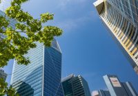 Gratte-ciel du Quartier d'affaires de la Défense proche de la ville de Paris