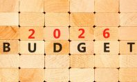 2026 Budget symbol. Concept words 2026 Budget on beautiful wooden blocks wall. Beautiful wooden blocks wall background. Business and 2026 budget concept. Copy space.