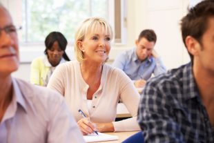 Senior student in class