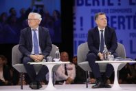 Jean-Paul Jeandon, maire (PS) de Cergy (Val-d’Oise), et Frédéric Masquelier, maire (LR) de Saint-Raphaël (Var), co-présidents de la commission prévention de la délinquance et sécurité de l’AMF.